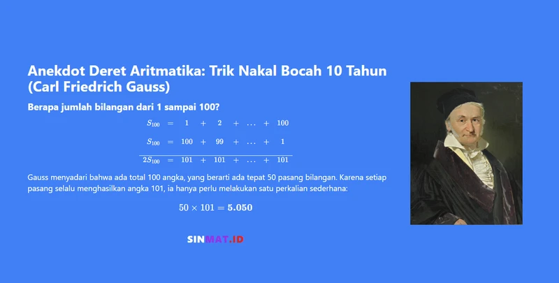 Anekdot Deret Aritmatika: Trik Nakal Bocah 10 Tahun