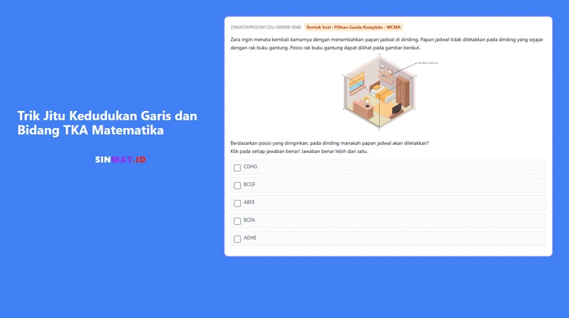 Trik Jitu Kedudukan Garis dan Bidang TKA Matematika