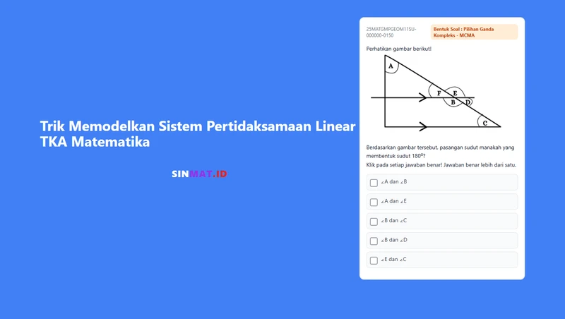 Trik Jitu Hubungan Dua Garis dan Sudut TKA Matematika