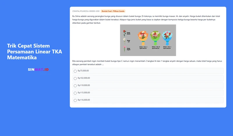 Trik Cepat Sistem Persamaan Linear TKA Matematika