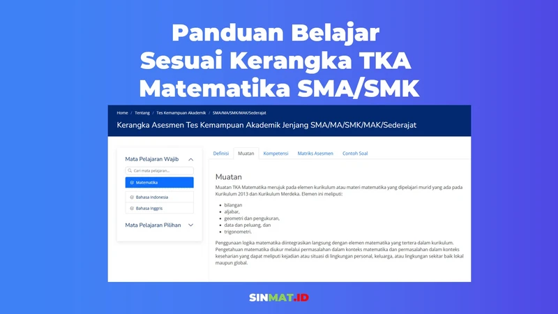 Panduan Belajar Sesuai Kerangka TKA Matematika SMA/SMK