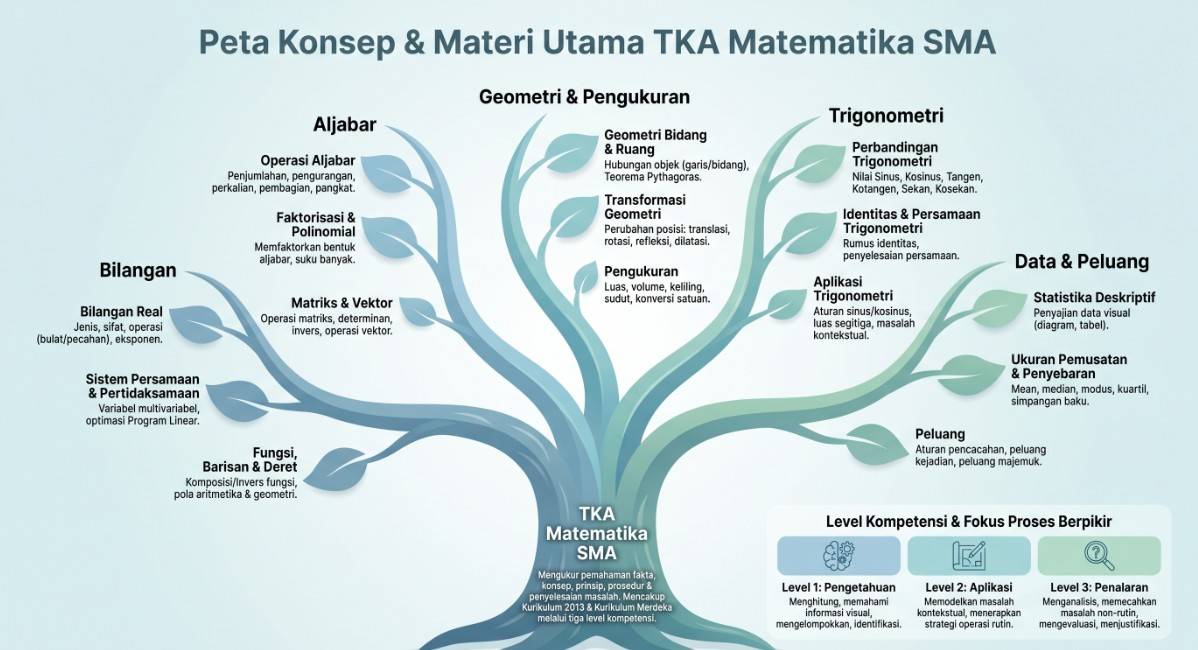 peta konsep materi TKA Matematika SMA