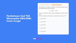 Pembahasan Soal TKA Matematika SMA/SMK: Invers Fungsi
