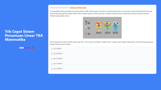 Trik Cepat Sistem Persamaan Linear TKA Matematika

