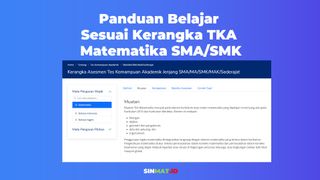 Panduan Belajar Sesuai Kerangka TKA Matematika SMA/SMK
